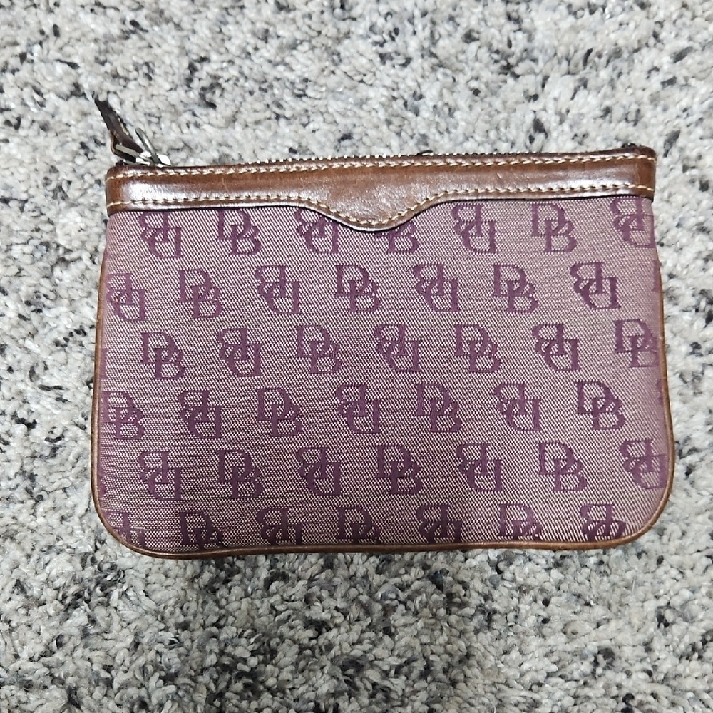 Dooney & Bourke Tan and Brown Monogram Wristlet